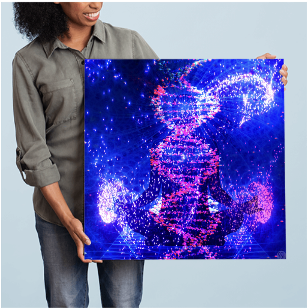 DNA Flows Glass Print